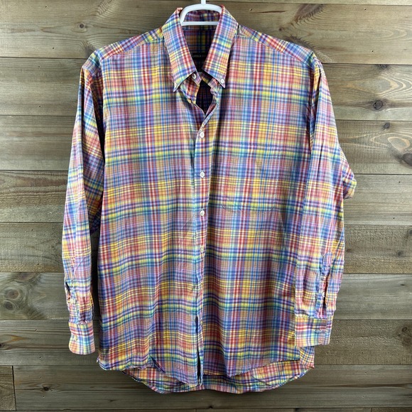 Gitman Bros. Other - Gitman Brothers Mens Shirt Long Sleeve Button Plaid Colorful Made In USA Large
